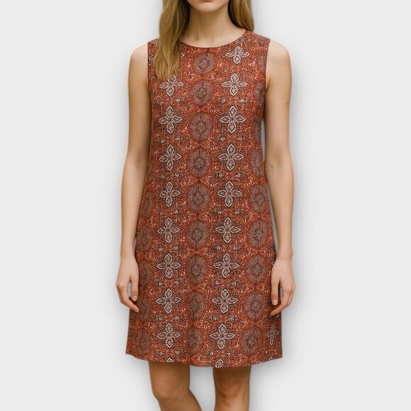 Olive & Oak print sleeveless shift dress Size M - Picture 1 of 6